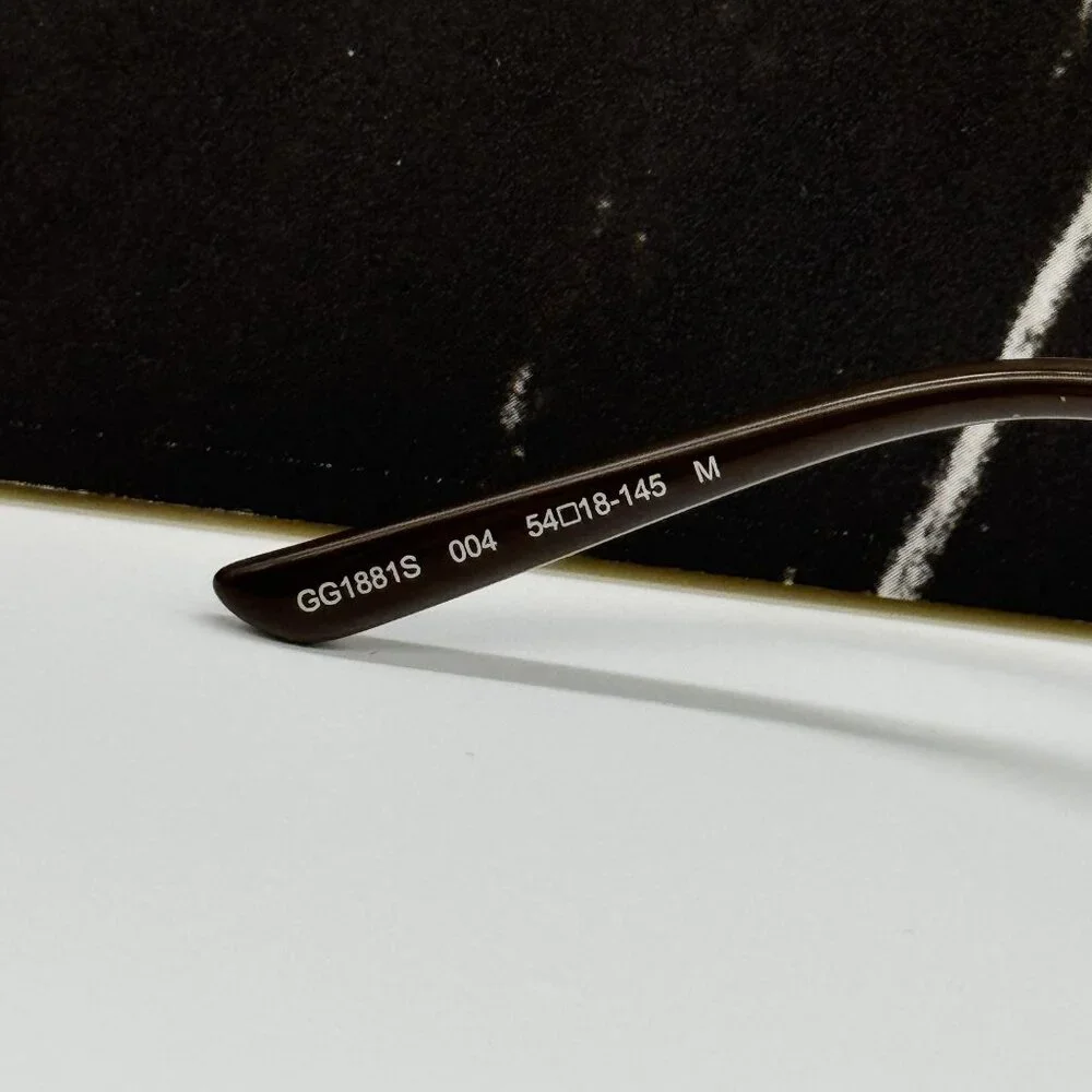 NEW GUCCI SUNGLASSES SILVER BROWN UNISEX EYEWEAR GUCCI GG1881S 004